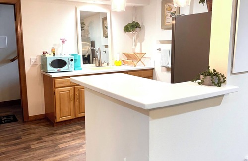 Corvallis Casa | Remodeled basement in Corvallis, surrounded by forest and trails!