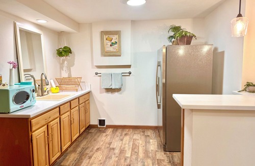 Corvallis Casa | Remodeled basement in Corvallis, surrounded by forest and trails!