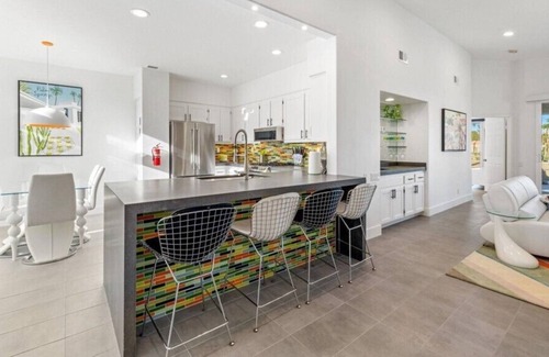Cathedral City Casa | Remodeled Home With Golf Course View, Modern Pop Art Vibe!