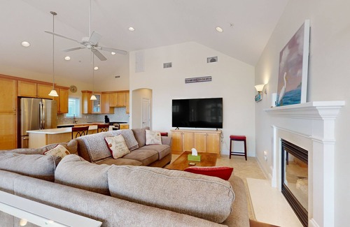 Montego Bay Casa | Restful getaway with pool, tennis, patio, fireplace, jetted tub, & central AC