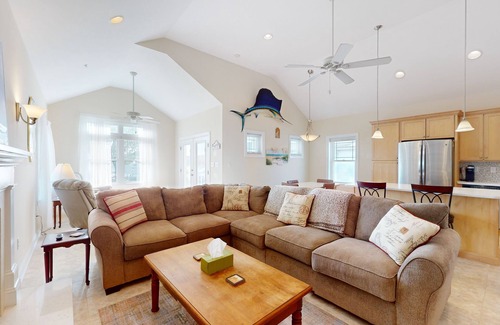 Montego Bay Casa | Restful getaway with pool, tennis, patio, fireplace, jetted tub, & central AC