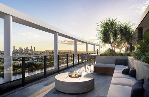 Eagle Farm Apartamento | River & City View Apt near Brisbane Airport with Infinity Pool, Spa, Sauna, Steam Room