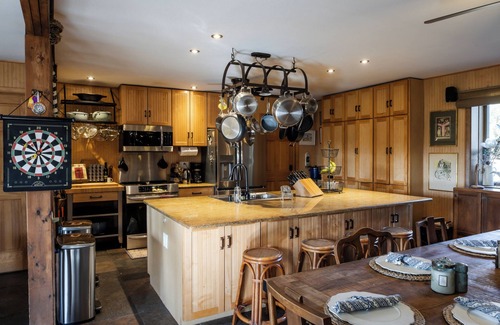 New Buffalo Casa | Riverfront Retreat, Walk to Beach + Downtown, Hot Tub, Kayaks & Bikes!