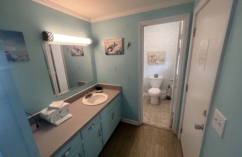 Topsail Beach Hotel | Room #216 Mini Efficiency 2 Double Beds Pets Yes
