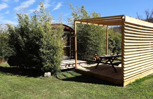 Esparron-de-Verdon Cabina | Roulotte 21m2 1 Schlafzimmer + Terrasse halbbedeckt 3 Personen