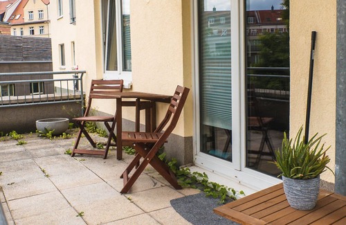 Lindenau Apartamento | Ruhiges Apartment mit großem Balkon