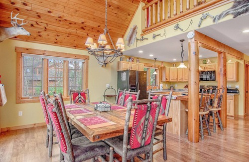 Necedah Casa | Rustic lakefront home with shared dock & boat slip, game room & stunning gazeebo