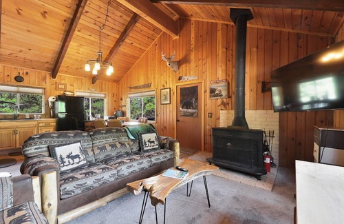Mammoth Creek Cabina | Rustic Log Cabin | Pet-Friendly, Walk to Lake, Sleeps 6