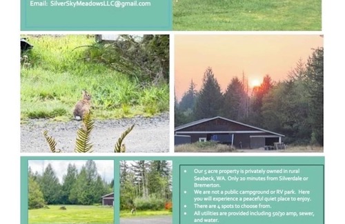 Seabeck Alquiler De RV | RV Spaces with hookups, 5 private country acres, 20 min to town, Family friendly