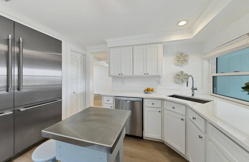 Cherokee Park Casa | Sarasota Renovated Waterfront Home with Dock Wide Open Bay Views Heated Pool