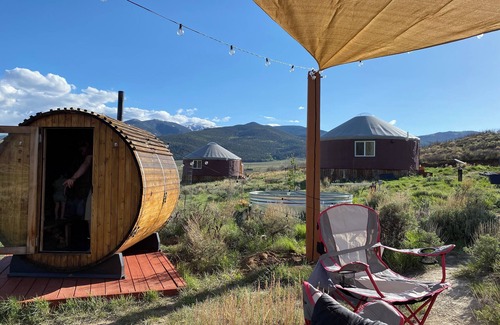 Villa Grove Casa | "Scarlet Trumpet" - Yurts at Poncha Pass. Nestled away in Sangre Rockies.