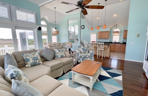 Ocracoke Casa | Seaduction: piscina privada, ba���era de hidromasaje de gran tamaño, increíbles vistas al pantano.