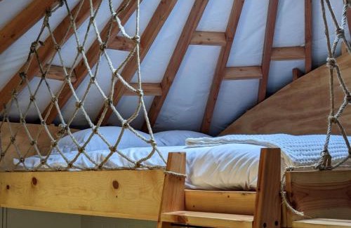Sears Otro | Secluded Off-Grid Yurt with Forest Views Near Trails in Sears, Michigan
