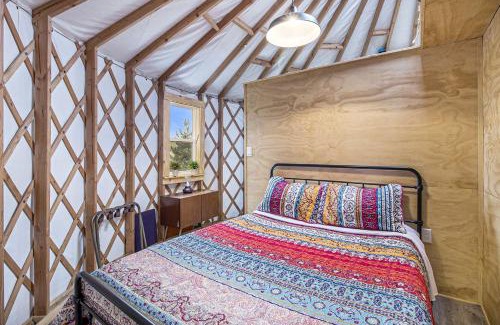 Sears Otro | Secluded Off-Grid Yurt with Forest Views Near Trails in Sears, Michigan