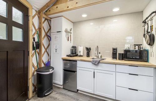 Sears Otro | Secluded Off-Grid Yurt with Forest Views Near Trails in Sears, Michigan