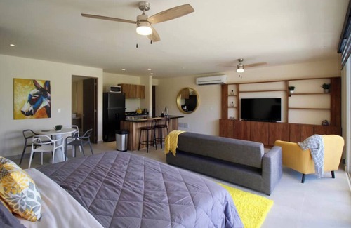 Akumal Condominio | Secluded paradise! Brand new large studio condo with direct beach access.