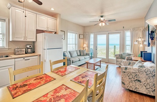 Hatteras Condominio | Second-floor oceanfront home with outdoor pool, hot tub, pool table, & W/D