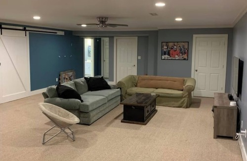 Kernersville Casa | Semi-Private Large Guest Suite; bedroom, bath, and living room in Triad