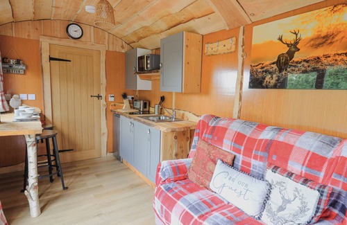 Llandovery Cabaña | SHEPHERD'S CWTCH, pet friendly, with hot tub in Llandovery