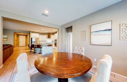 Canyon Trails West Casa | Single-story home with enclosed yard, private pool, hot tub, patio, & grill