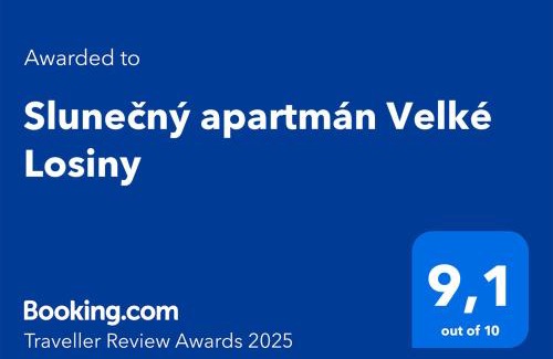Velke Losiny Apartamento | Slunečný apartmán Velké Losiny
