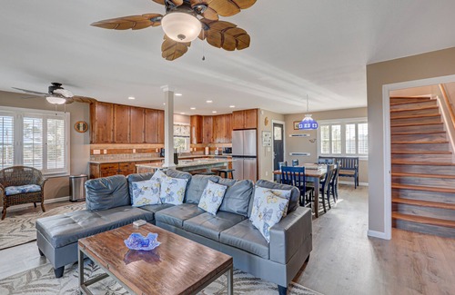 Frisco Casa | Sound-front house with private washer/dryer, central AC, and private hot tub