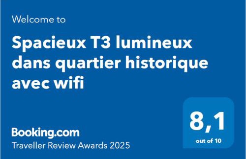 Redon Apartamento | Spacieux T3 lumineux dans quartier historique avec wifi