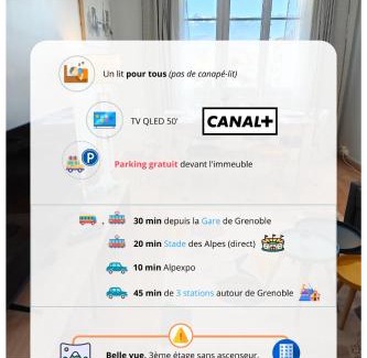 Seyssinet-Pariset Apartamento | Spacieux T4 vue sur les Alpes