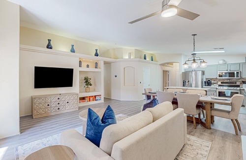Canyon Ridge West Casa | Spacious desert home with hot tub, covered patio, grill, & modern finishes