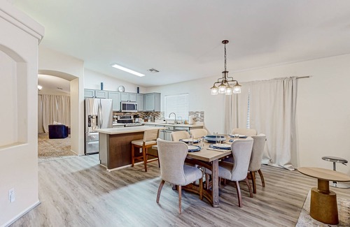 Canyon Ridge West Casa | Spacious desert home with hot tub, covered patio, grill, & modern finishes