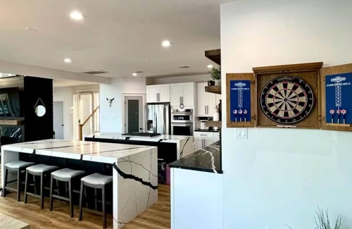 April Sound Casa | Spacious Luxury Lakefront Home with Pool and Jacuzzi, Firepit, and Game Room!