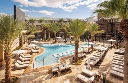 Enterprise Hotel | Spacious Room with Two Queen Beds and Stunning Poolside Views