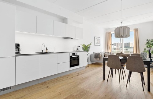 Aarhus C Apartamento | Spacious waterfront apartment with marina views