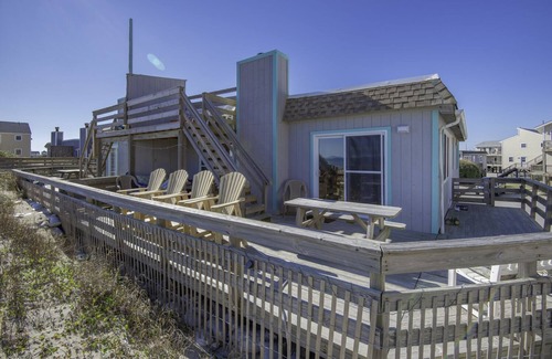 South Nags Head Cabaña | OBX frente al mar: permanecer en comodidad en esta pequeña casa de campo. Vistas, vistas, vistas!