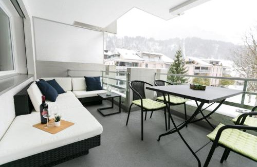 Engelberg Apartamento | Spirit Apartments - Balkon - Bergsicht - Parkplatz