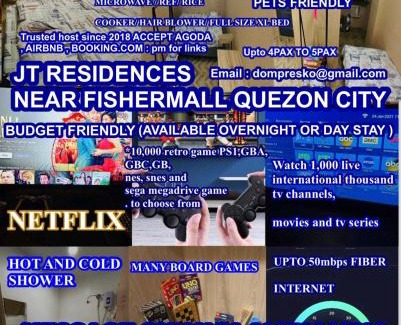 South Triangle Apartamento | Staycation @ Jt residences wifi netflix fiber internet apartelle hotel