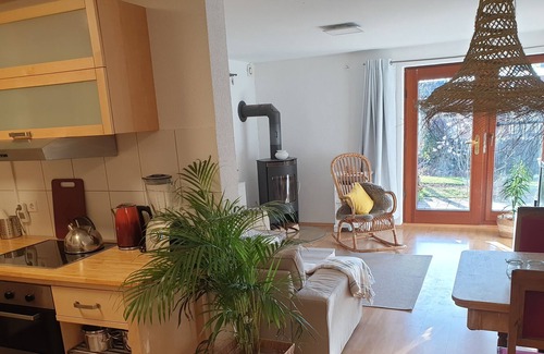 Neuffen Apartamento | Studio 22 comfortably newly renovated with sauna, fireplace and terrace fitness equipment