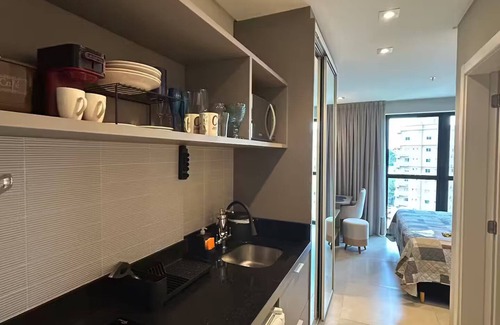Centro Apartamento | Studio A - VIP with kitchen, sea view, 1 minute walk to the beach in Itapema