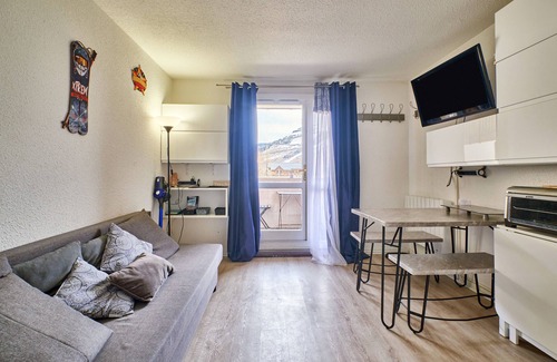 Les Deux Alpes Apartamento | Apartamento estudio 'Les 2 Alpes' con vistas a la montaña y balcón