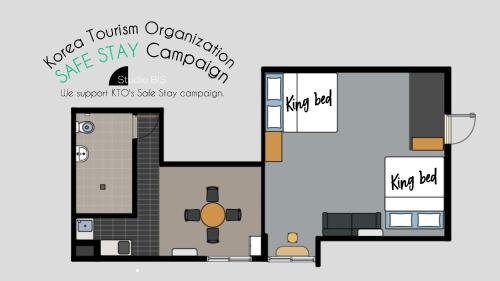 Busanjin Apartamento | STUDIO BIS Licensed jeonpo Cafe street King beds 3-min subway