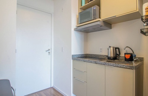 Santo Amaro Apartamento | Studio elegante com varanda e ótima localização