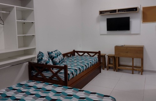 Ponta da Praia Apartamento | Studio/kitnet with exit to Santos beach