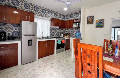 Cuzamil Villa | Studio Tortugas with outdoor pool, grill, palapa, mezzanine floor. Kids welcome