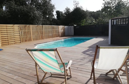 Rivedoux-Plage Cabaña | Estudio tipo cabaña para 2 personas, patio privado y piscina climatizada.