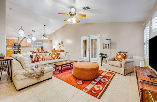 Suncliff Casa | Stunning home with pool, patio, grill, central AC & washer/dryer