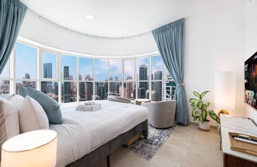 Jumeirah Lake Towers Apartamento | Stunning Panoramic Sea & Marina City Skyline View