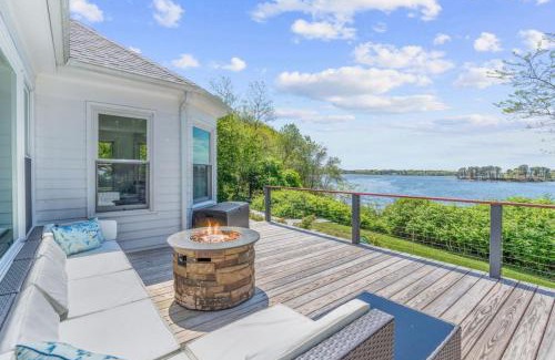 Dennis Port Casa | Stunning Waterfront Home with Hot Tub Deck Fire Pits and Office