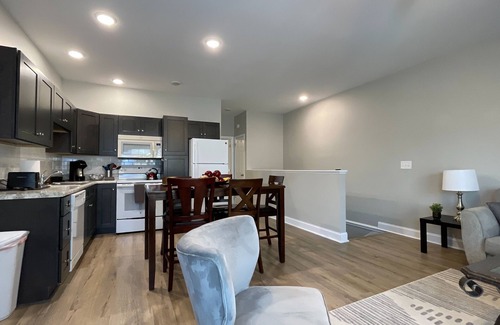 Johnson City Casa | Stylish 2BR Townhome with Garage & Modern Flair