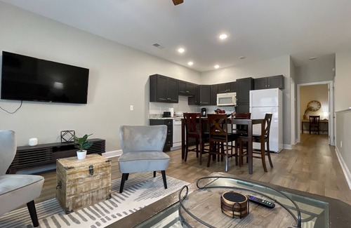 Johnson City Casa | Stylish 2BR Townhome with Garage & Modern Flair