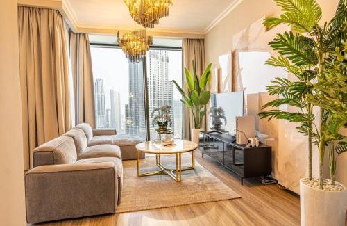 Downtown Dubai Apartamento | Stylish 3BR with Balcony Burj Khalifa & Fountain Views Near Dubai Mall